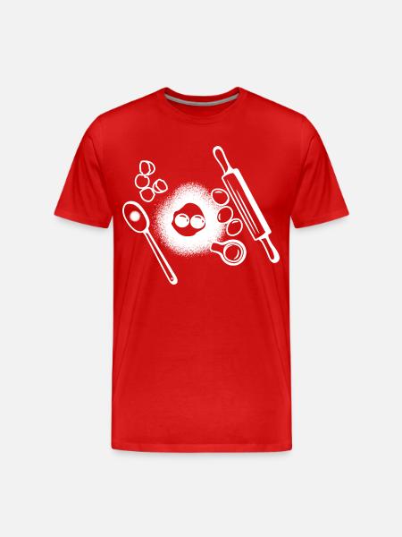 Baking Ingredients Drawing - Men's Premium Organic T-Shirt - red