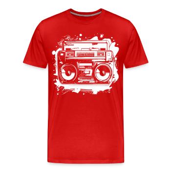 Dessin de musique hip hop - T-shirt bio Premium Homme - rouge - Devant - Damien (186cm)