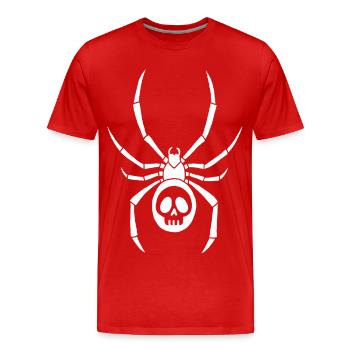 White spider and skull - Men's Premium Organic T-Shirt - red - Front - Damien (186cm)