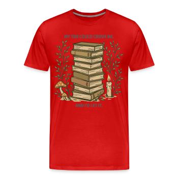 Mon TBR pourrait m’écraser – BookTok Design - T-shirt bio Premium Homme - rouge - Devant - Damien (186cm)