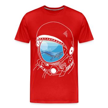 A Whale in the Stars (white) - Men's Premium Organic T-Shirt - red - Front - Damien (186cm)