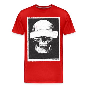 Crâne grunge - T-shirt bio Premium Homme - rouge - Devant - Damien (186cm)