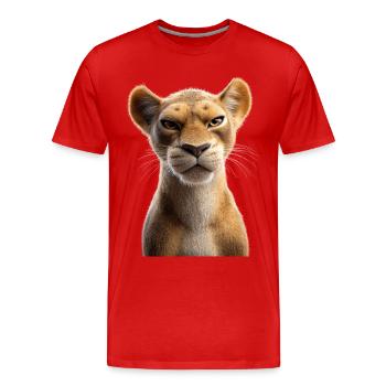 Lioness Lioness Mom Lioness Lionesses Mom Wild Lions - Men's Premium Organic T-Shirt - red - Front - Damien (186cm)