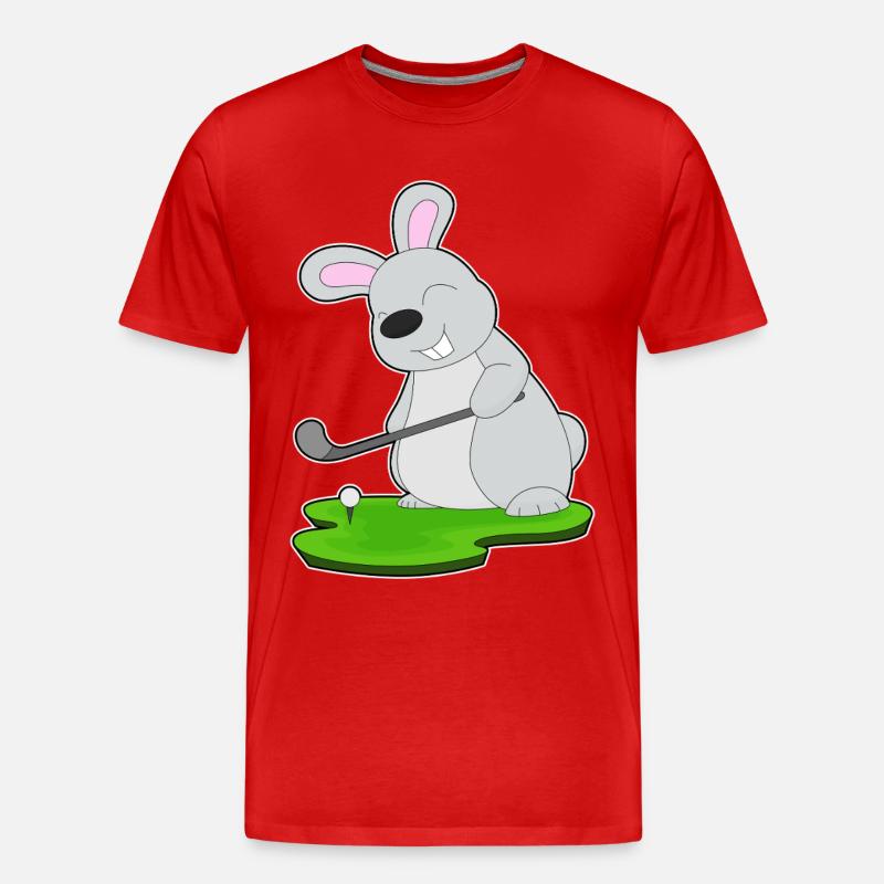 Hase Golf Golfschläger - Männer Premium Bio T-Shirt - Rot