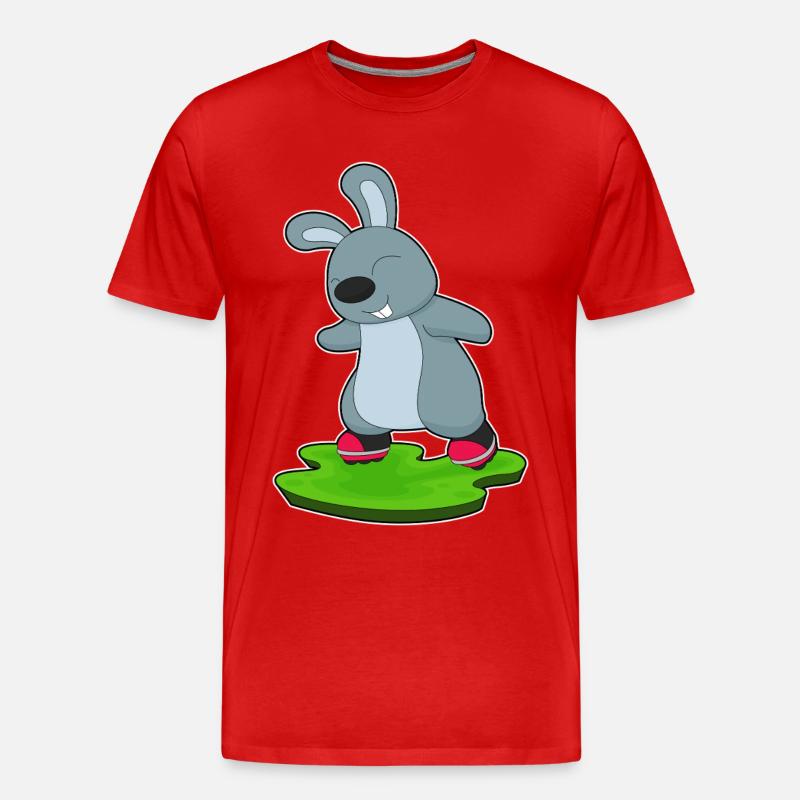 Hase Inline skating Inline skates - Männer Premium Bio T-Shirt - Rot