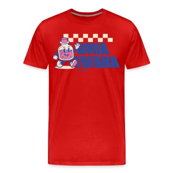 Aqua Tofana – Féminisme rétro mignon - T-shirt bio Premium Homme - rouge - Devant - Damien (186cm)