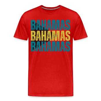 Bahamas-Flagge, ich liebe die Bahamas - Männer Premium Bio T-Shirt - Rot - Vorne - Damien (186cm)