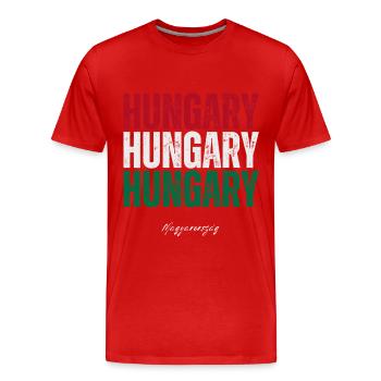 Ungarischer Stolz, ich liebe Ungarn - Männer Premium Bio T-Shirt - Rot - Vorne - Damien (186cm)