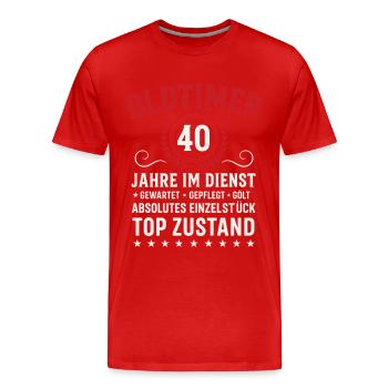 Company Anniversary 40 Years Anniversary Anniversary - Men's Premium Organic T-Shirt - red - Front - Damien (186cm)
