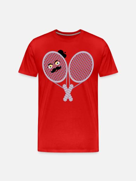 TENNIS MOUSTACHE - Men's Premium Organic T-Shirt - red