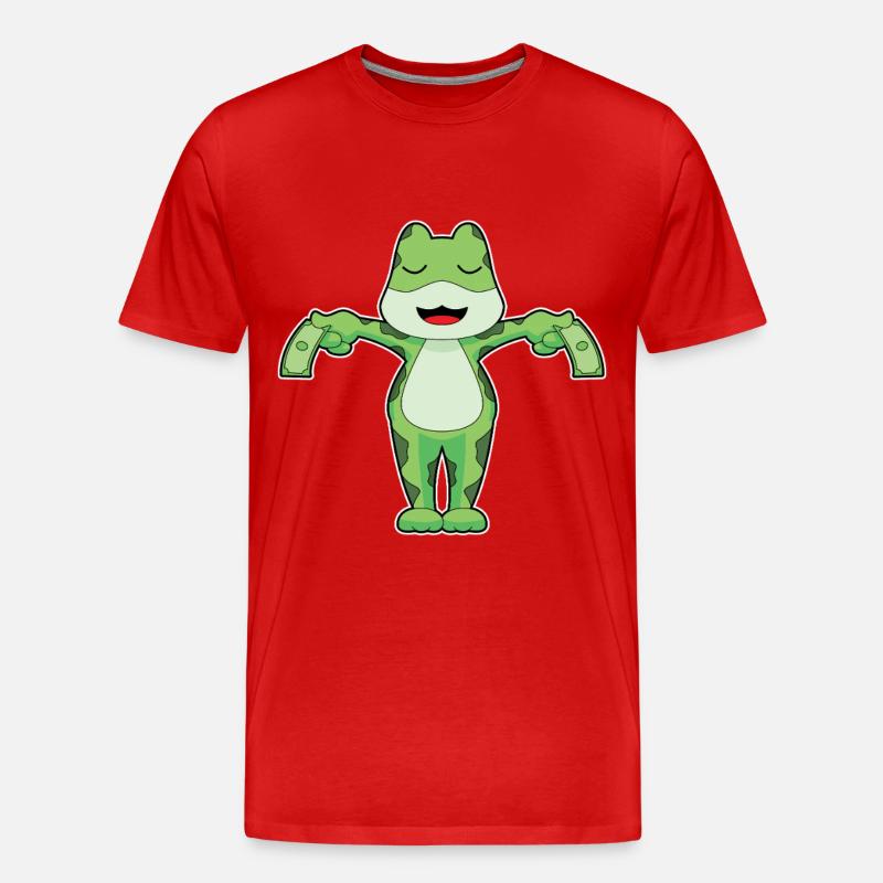 Frosch Banknote - Männer Premium Bio T-Shirt - Rot