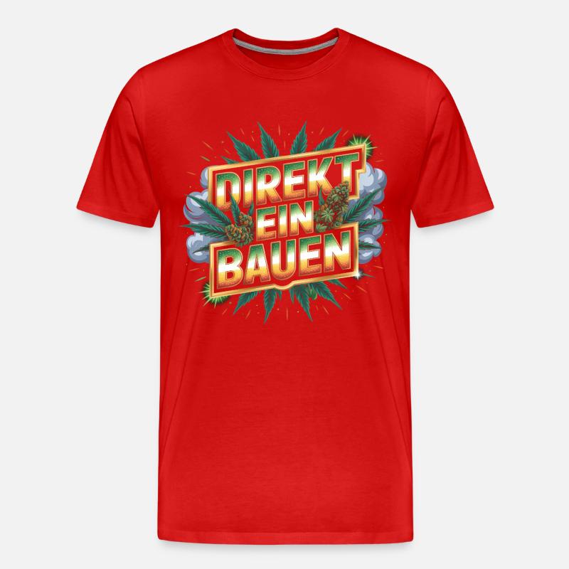Direkt ein Bauen -  Deutsche Memes - Männer Premium Bio T-Shirt - Rot