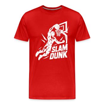 Basketball Slam Dunk Lancer Joueur Dunking Cadeau - T-shirt bio Premium Homme - rouge - Devant - Damien (186cm)