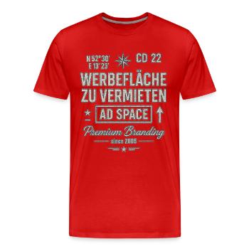 Advertising space for rent Vintage Typography - Men's Premium Organic T-Shirt - red - Front - Damien (186cm)
