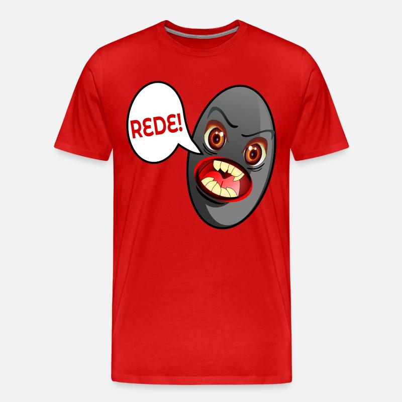 JUGENDSPRACHE REDE SCHWARZE OLIVE - Männer Premium Bio T-Shirt - Rot