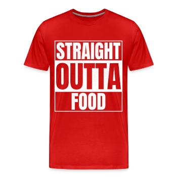 STRAIGHT OUTTA Food - Männer Premium Bio T-Shirt - Rot - Vorne - Damien (186cm)