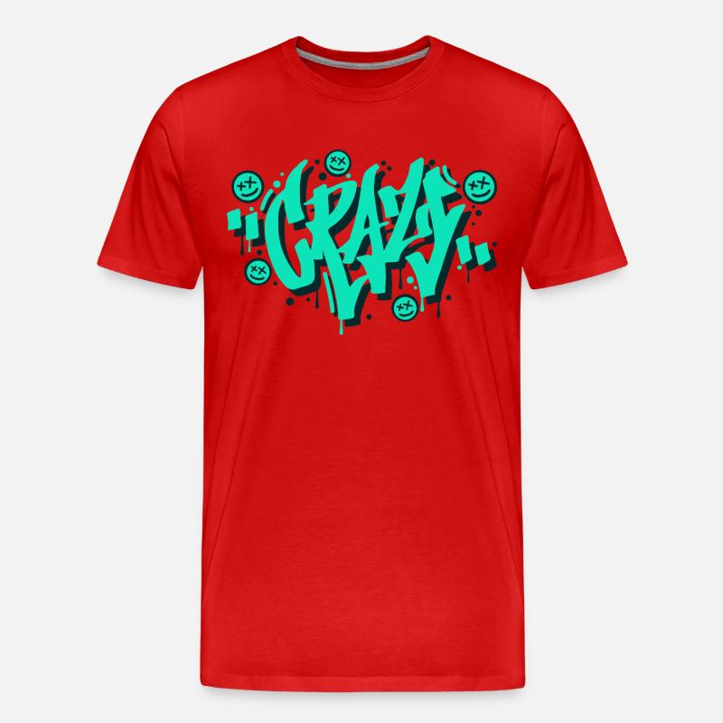 Verrücktes Graffiti-Buchstaben-Design - Männer Premium Bio T-Shirt - Rot