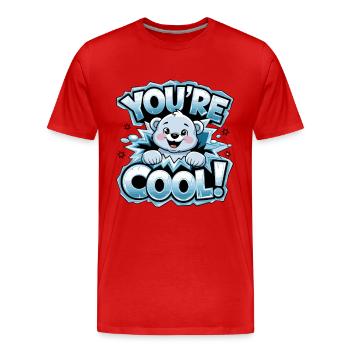 Ours, tu es cool - Ours polaire drôle avec - T-shirt bio Premium Homme - rouge - Devant - Damien (186cm)