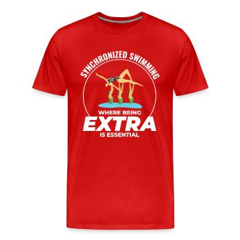 Synchronschwimmen, wo man extra ist - Männer Premium Bio T-Shirt - Rot - Vorne - Damien (186cm)