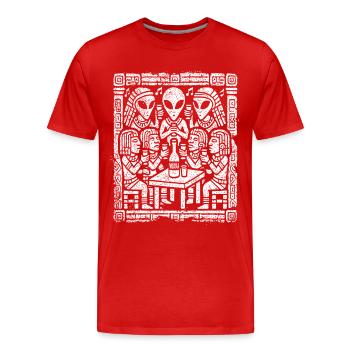 Scène culinaire extraterrestre extraterrestre - T-shirt bio Premium Homme - rouge - Devant - Damien (186cm)