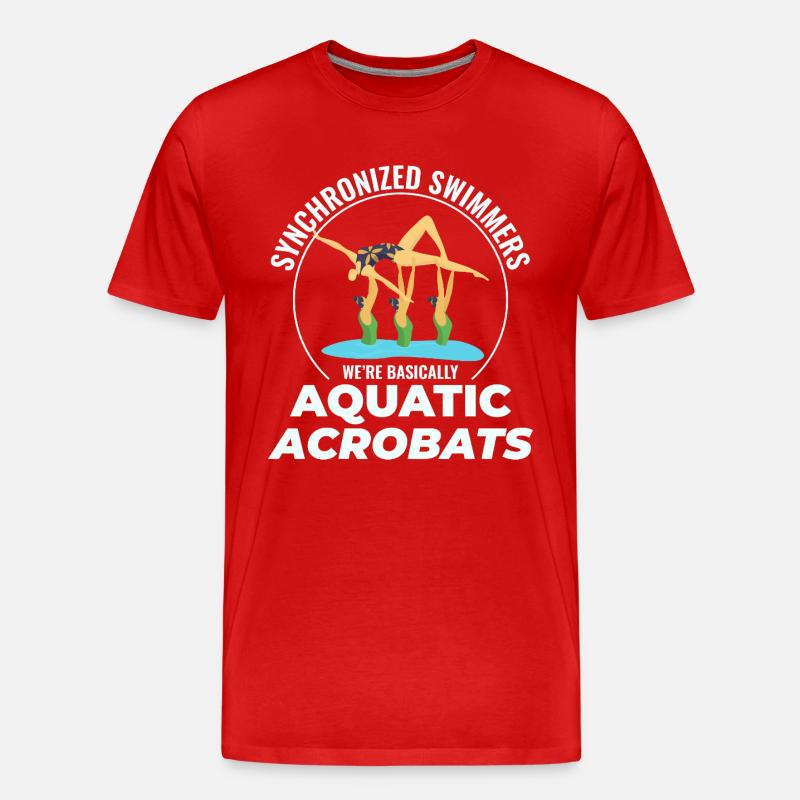 Wasserakrobaten Synchronschwimmen Humor - Männer Premium Bio T-Shirt - Rot