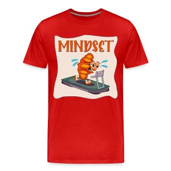 CROISSANT RUNNER LUSTIGE DENKWEISE - Männer Premium Bio T-Shirt - Rot - Vorne - Damien (186cm)