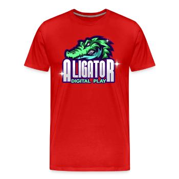 Art numérique de l’alligator - T-shirt bio Premium Homme - rouge - Devant - Damien (186cm)