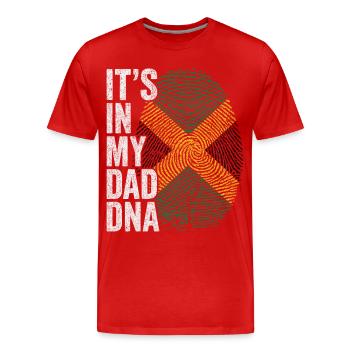 Drapeau Jamaique Empreinte Papa Jamaican - T-shirt bio Premium Homme - rouge - Devant - Damien (186cm)