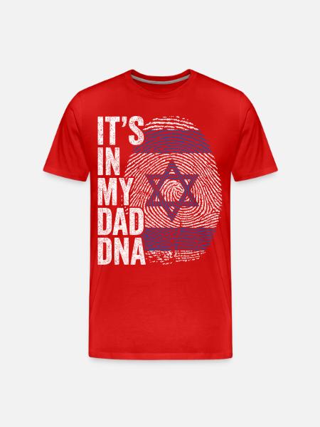 Israel Flag Imprint Israeli Dad - Men's Premium Organic T-Shirt - red