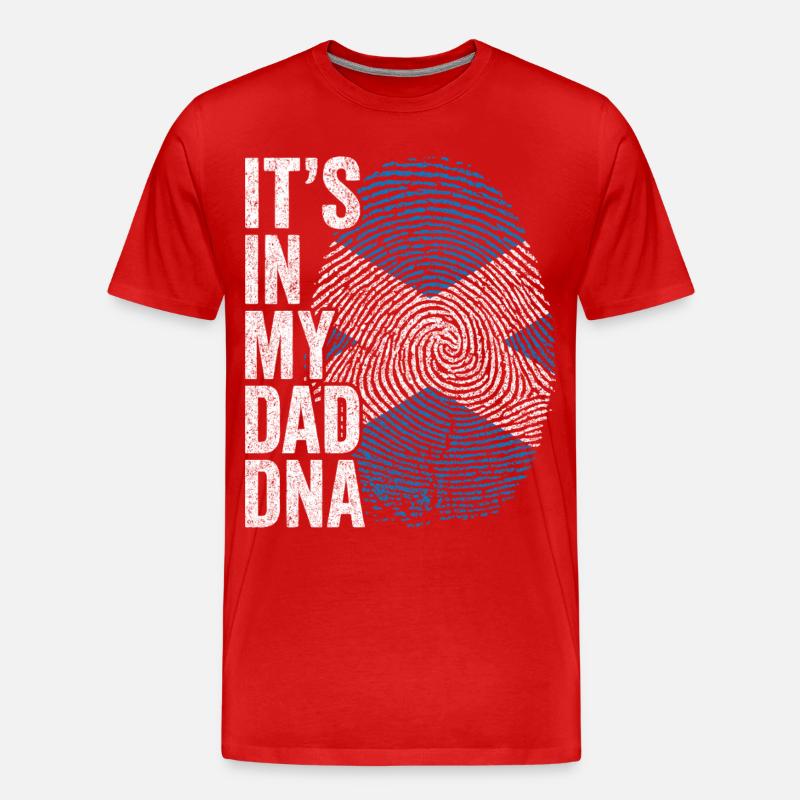 Drapeau Écosse Empreinte Papa Écossais - T-shirt bio Premium Homme - rouge