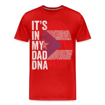 Drapeau Porto Rico Empreinte Papa Portoricain - T-shirt bio Premium Homme - rouge - Devant - Damien (186cm)