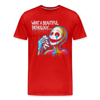 Rainbow Clown Endorsing Pathology - Men's Premium Organic T-Shirt - red - Front - Damien (186cm)