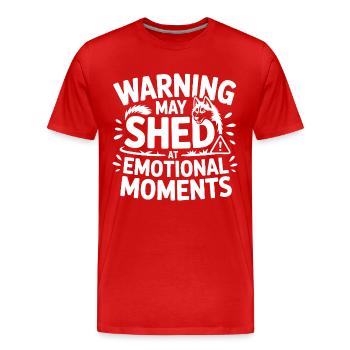Drôle de perte de poils de chien Husky - T-shirt bio Premium Homme - rouge - Devant - Damien (186cm)