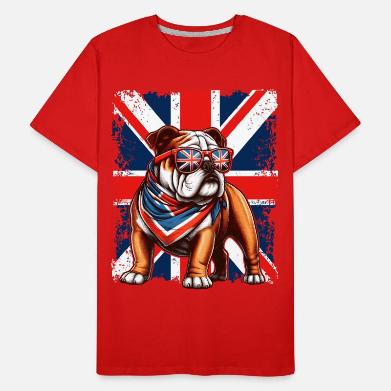 Bouledogue avec accessoires de drapeau britannique T-shirt bio Premium Homme