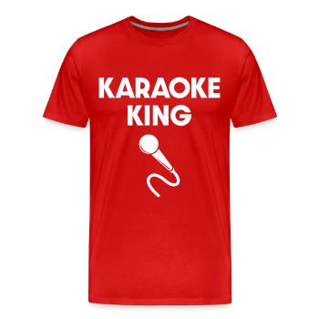 Karaoke King Mikrofon - Männer Premium Bio T-Shirt - Rot - Vorne - Damien (186cm)