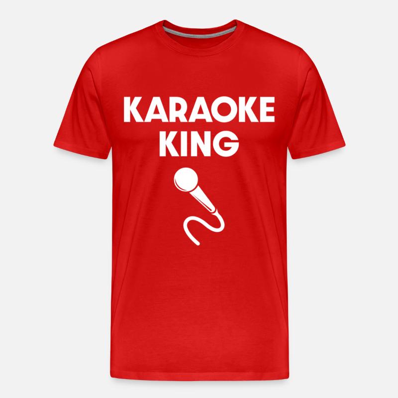 Karaoke King Mikrofon - Männer Premium Bio T-Shirt - Rot