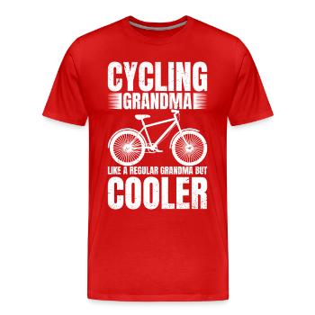 Cycling Grandma Bike Rider Cyclist Grandparent's  - Männer Premium Bio T-Shirt - Rot - Vorne - Damien (186cm)