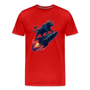 Stock Bull Bull Chart Profit Rocket Gift - T-shirt bio Premium Homme - rouge - Devant - Damien (186cm)