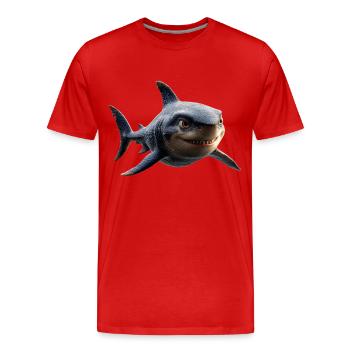 Shark Shark Tiger Shark Diver Cute Sharks Great White Shark - Men's Premium Organic T-Shirt - red - Front - Damien (186cm)