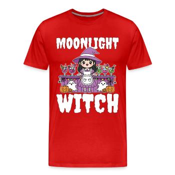 MOONLIGHT WITCH - WITCH HALLOWEEN - Men's Premium Organic T-Shirt - red - Front - Damien (186cm)