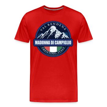 Madonna Di Campiglio , Italy - Men's Premium Organic T-Shirt - red - Front - Damien (186cm)