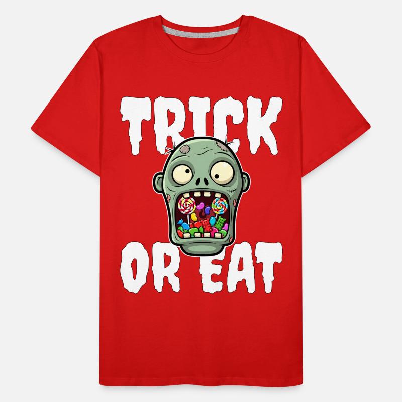 SÜSSES ODER ESSEN - ZOMBIE HALLOWEEN Männer Premium Bio T-Shirt