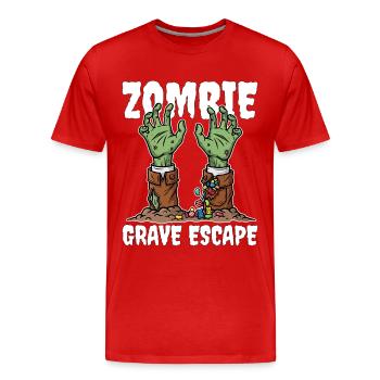 ZOMBIE_GRAVE_ESCAPE - Men's Premium Organic T-Shirt - red - Front - Damien (186cm)