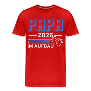 Expectant Father DAD IN CONSTRUCTION 2026 Funny - Men's Premium Organic T-Shirt - red - Front - Damien (186cm)