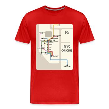 Die Ursprünge der NYC Disco - Männer Premium Bio T-Shirt - Rot - Vorne - Damien (186cm)