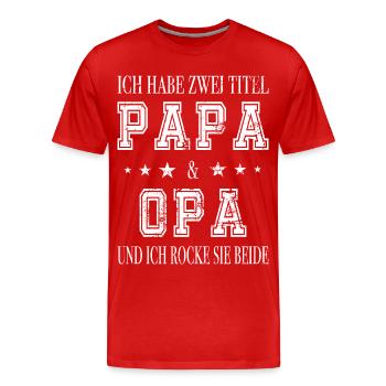 Dad & Grandpa in one person - Men's Premium Organic T-Shirt - red - Front - Damien (186cm)
