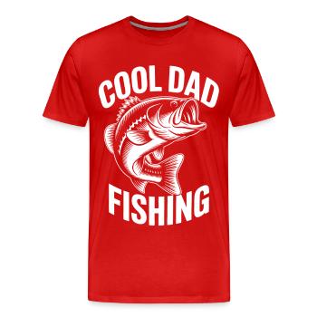 Motif de pêche cool pour papa - T-shirt bio Premium Homme - rouge - Devant - Damien (186cm)