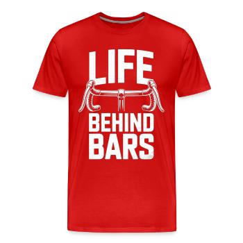 Lebensstil Fahrrad Grafik - Männer Premium Bio T-Shirt - Rot - Vorne - Damien (186cm)