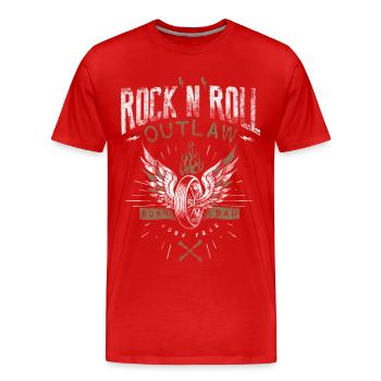 Hors-la-loi du rock & roll - T-shirt bio Premium Homme - rouge - Devant - Damien (186cm)