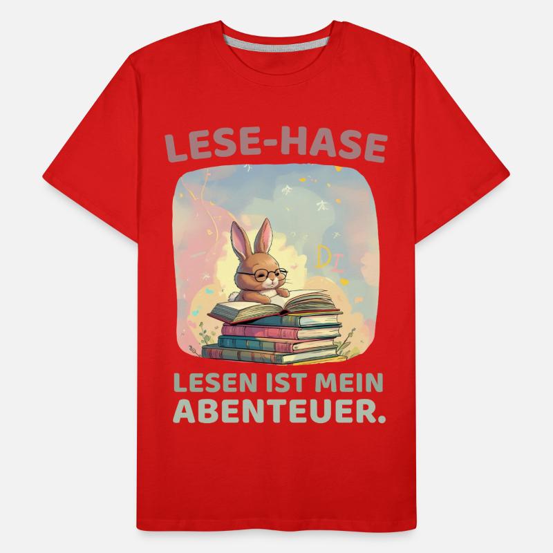Lecture de lapin avec style aventure T-shirt bio Premium Homme